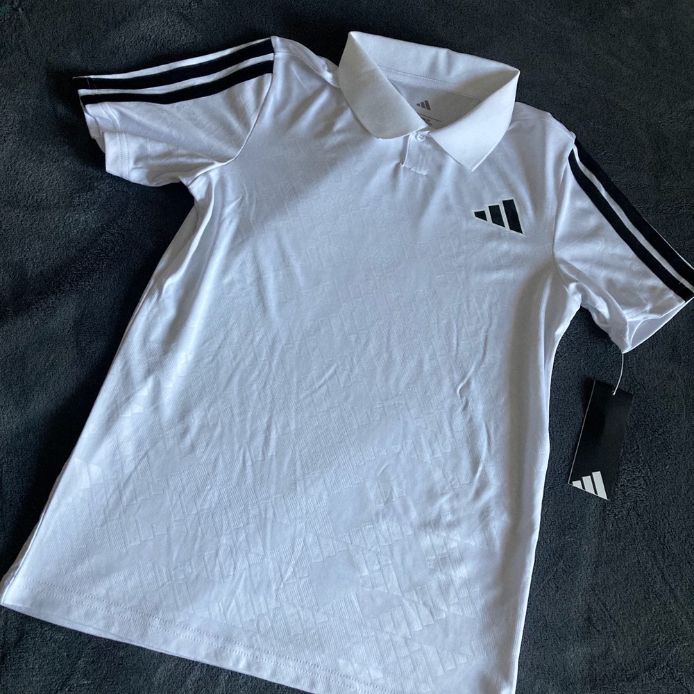 Adidas Kids White Polo Shirt